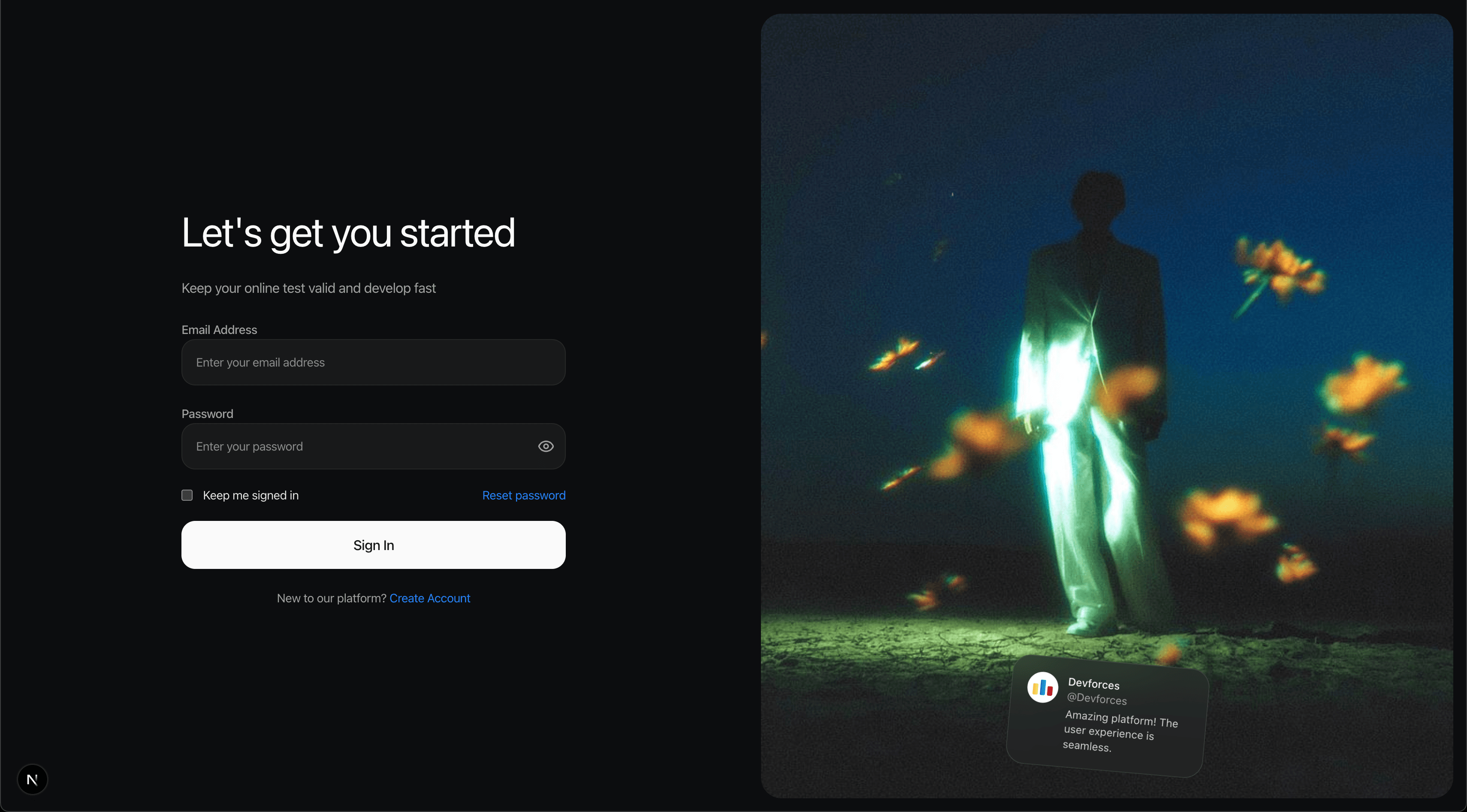 Launch Page preview